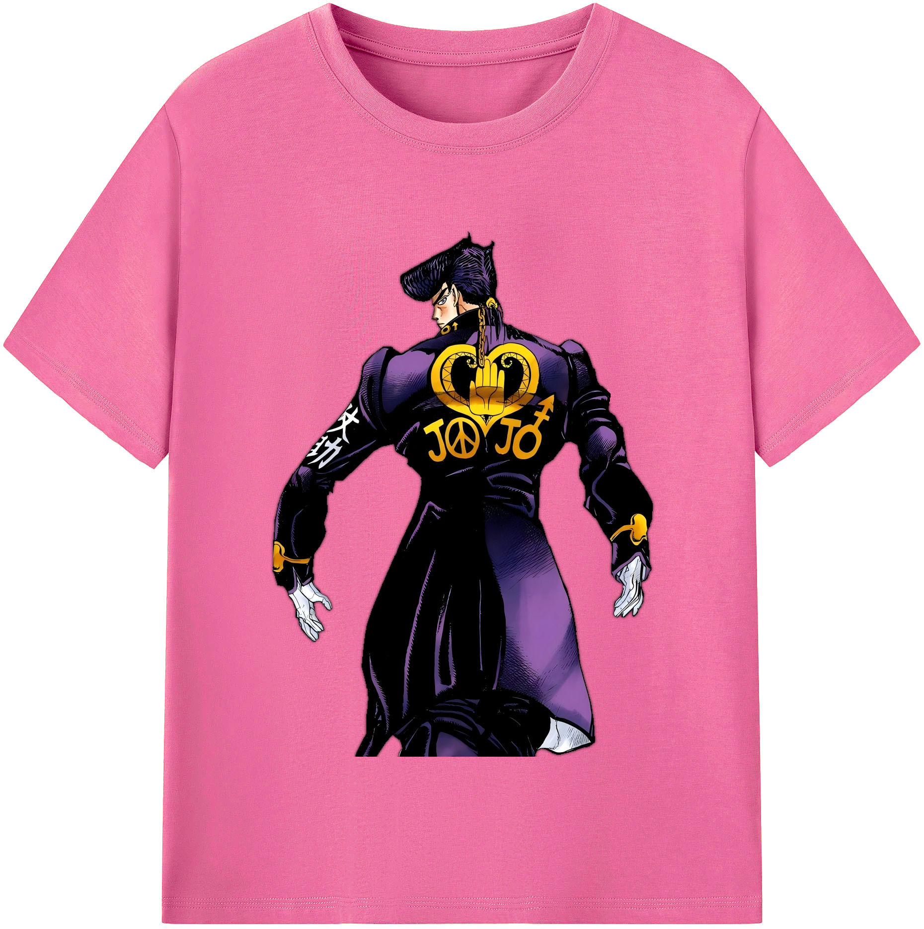 （画像用） ジョジョの奇妙な冒険 ひがしかた じょうすけ JoJo's Bizarre Adventure Higashikata Josuke レディースカジュアルプリントTシャツ（綿100％）